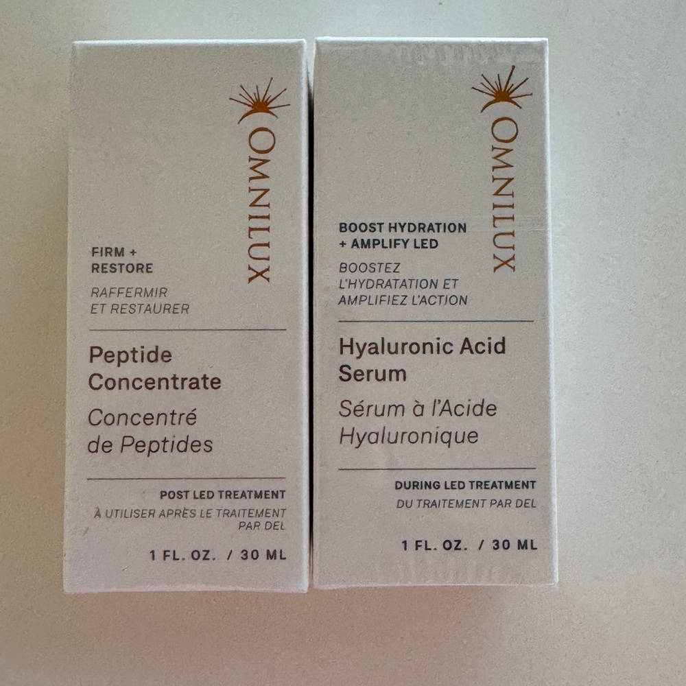 Omnilux red light mask face serum duo